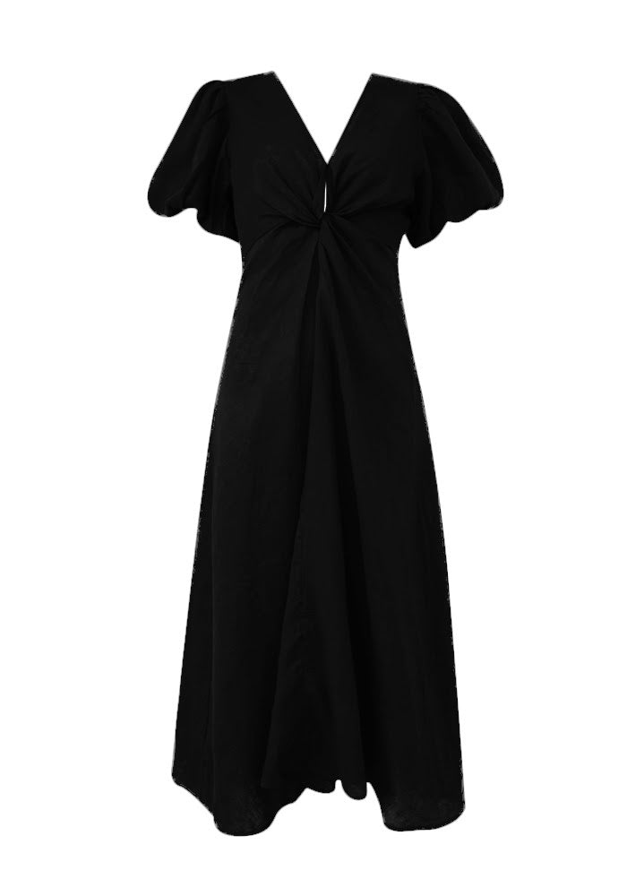 Adri Linen Dress Black - Global Free Style