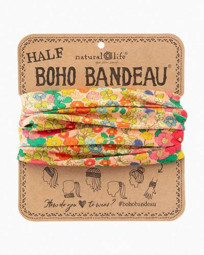 Boho Bandeau Painted Garden Pink Green Bandeau Natural Life