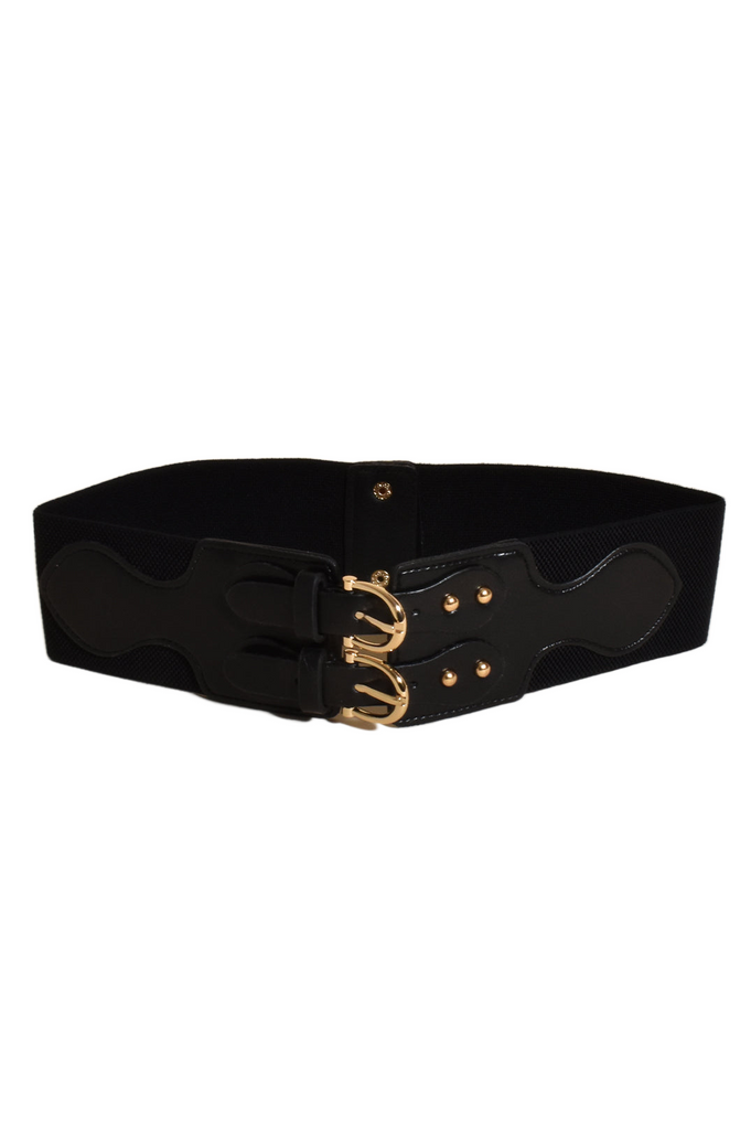 Western Double Buckle Stretch Belt Belts Adorne   