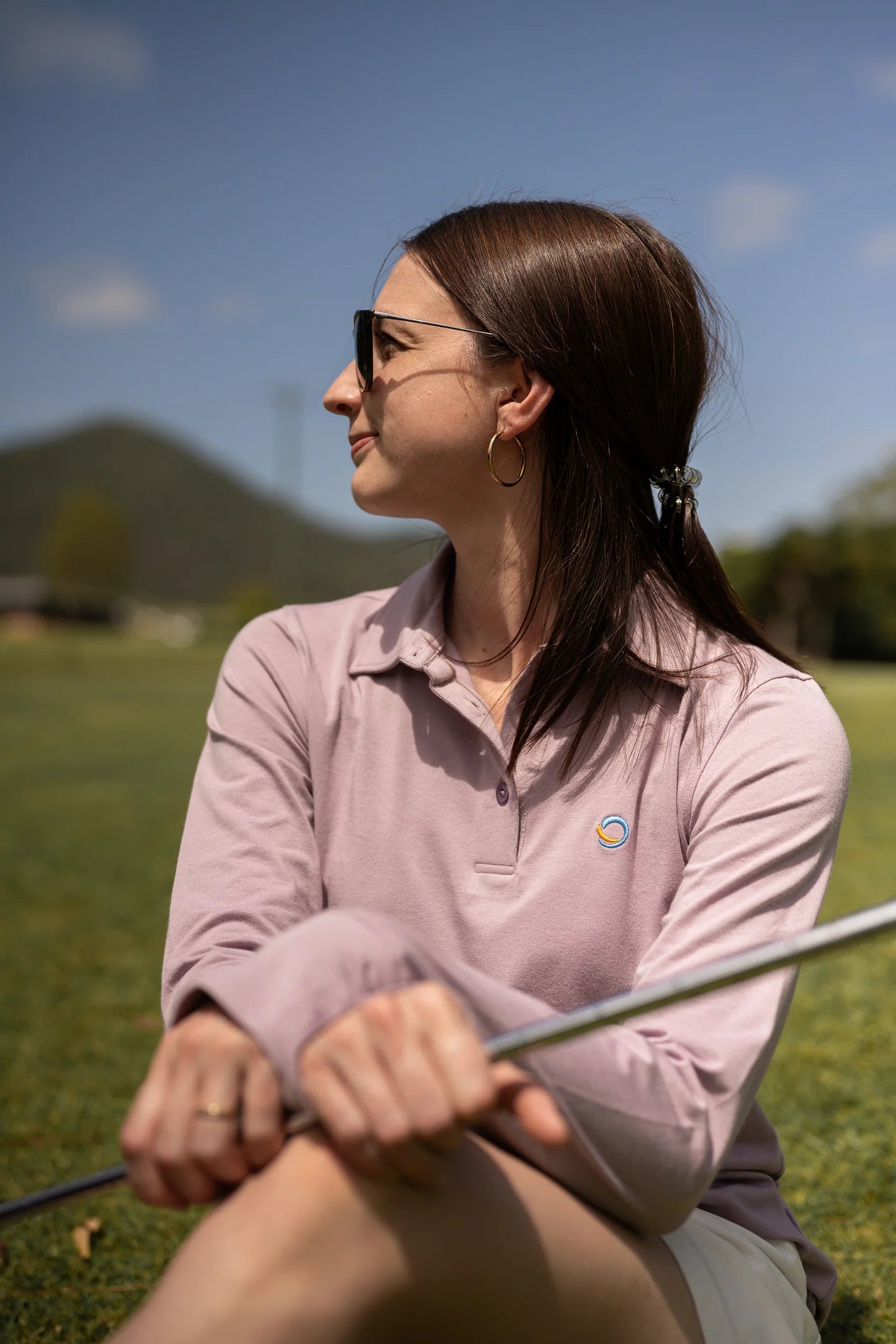 Classic Women Long Sleeve Polo Lilac Tops Tusk and Roo
