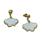 Ginkgo Porcelain Earrings with Gold Earrings Wolf and Clay
