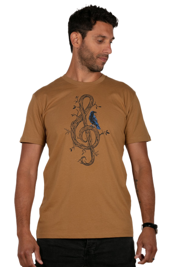 Skumi Treble Clef Caramel T Shirt Mens Tops Skumi   