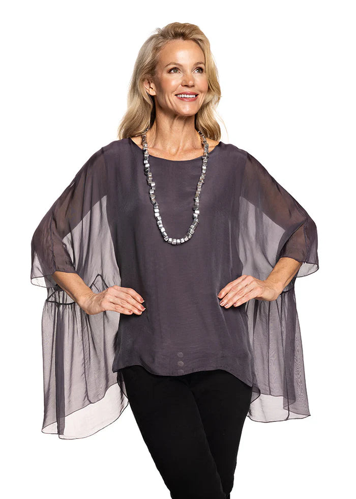 Florence Silk Top in Rhapsody Tops Imagine   