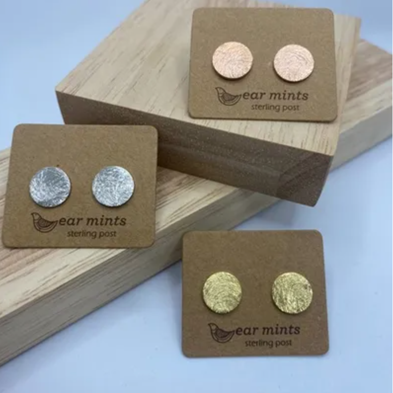 10mm Medium Plain Disc Post Earrings Earrings Fabienne Gold