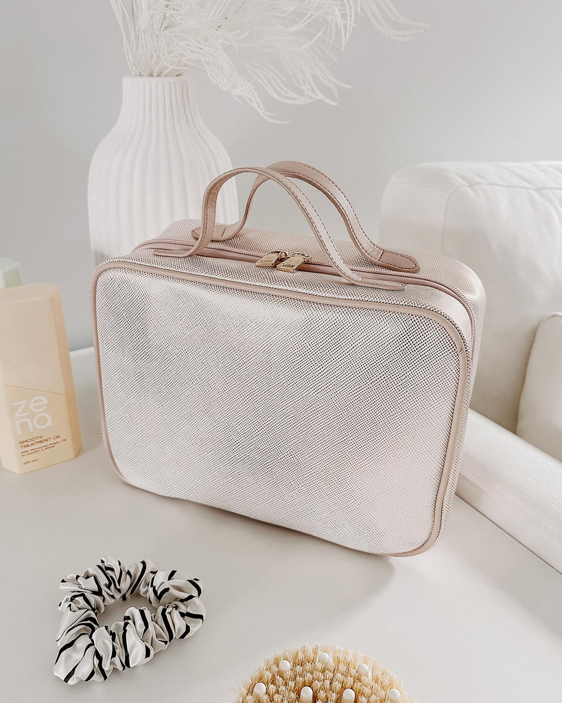 Baby Emma Cosmetic Case Metallic Nude Bags and Purses Louenhide   