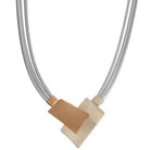 Dual Tone Plate Pendant Cord Necklace Necklaces Sun Accessories