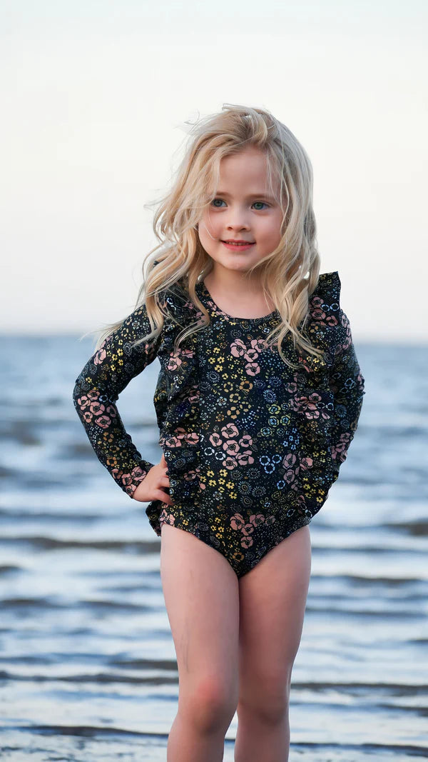 Pippa Solid Back Girls Swimwear Kids Dresses Fernleigh Avenue