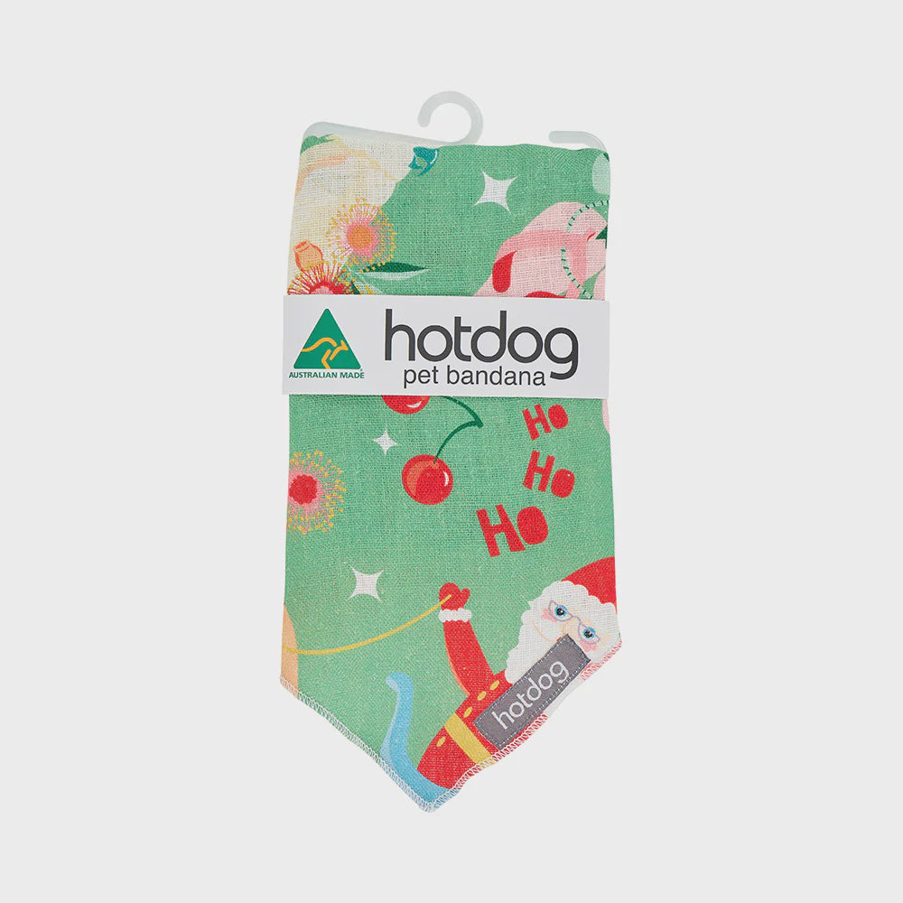 Hot Dog - Bandana - Linen - Holiday Green Gifts and Accessories Annabel Trends