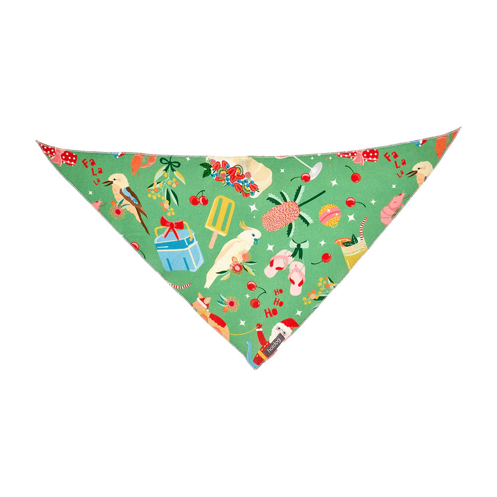 Hot Dog - Bandana - Linen - Holiday Green Gifts and Accessories Annabel Trends