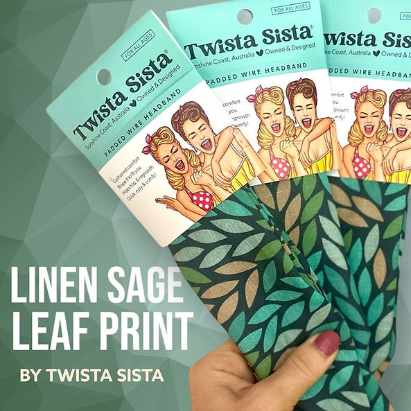 Sage Leaf Print Twista Sista Headband Hair Twista Sister