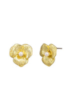 Gold Pansy E/R Earrings Tiger Tree