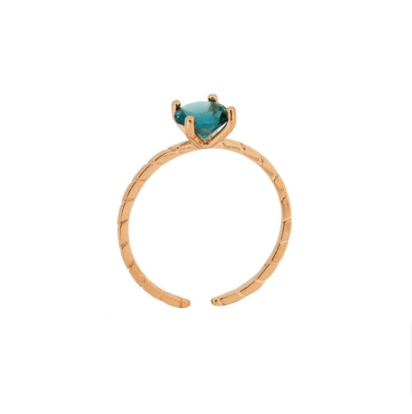 Rose Gold Denim Blue Harper Ring - Global Free Style