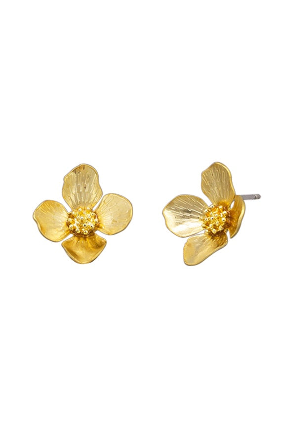 Gold Flower E/R Earrings Tiger Tree