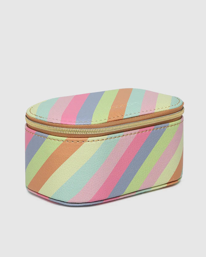 Olive Jewellery Box Pastel Stripe Bags and Purses Louenhide   