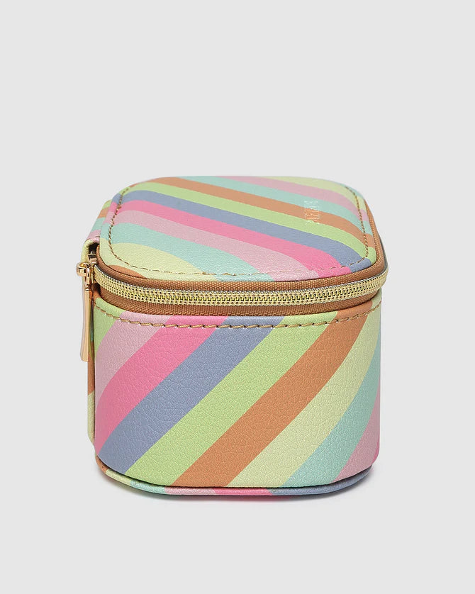 Olive Jewellery Box Pastel Stripe Bags and Purses Louenhide   