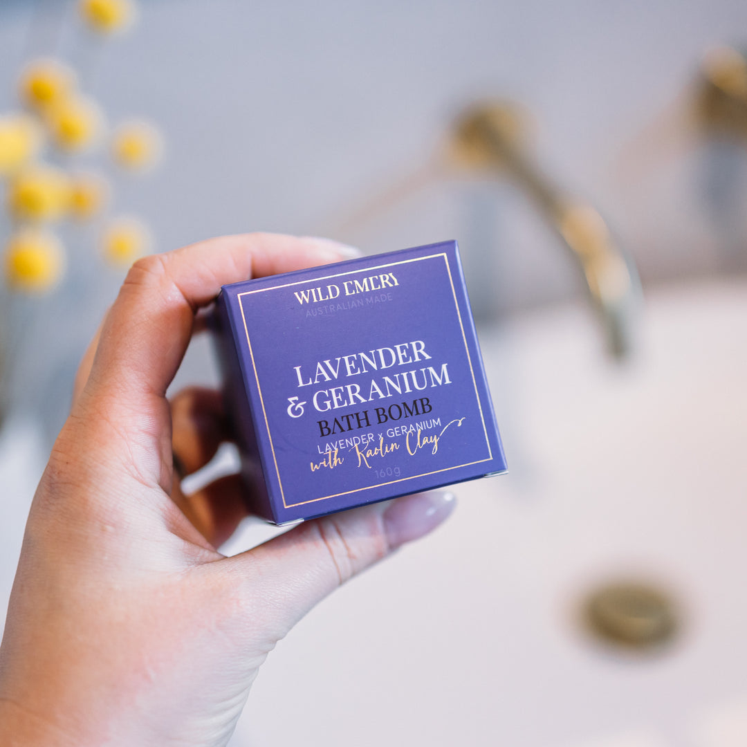 Lavender & Geranium Bath Bomb Gifts and Accessories Wild Emery
