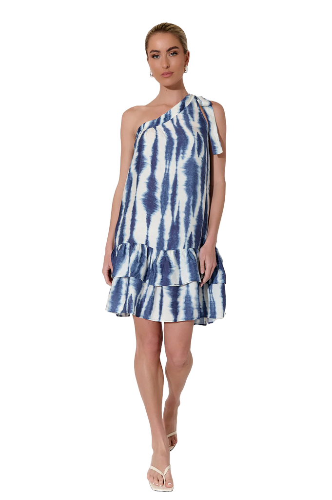 Frida Print Cupro Short Dress (Print) Dresses Adorne 8  