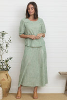 Gigi Top Green Stripe - Global Free Style