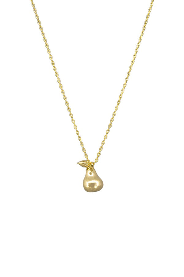 Gold Pear Charm Necklace Necklaces Tiger Tree
