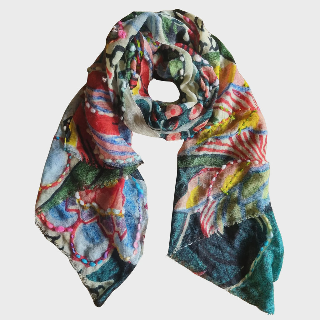 Flower Patch Wool Scarf - Global Free Style