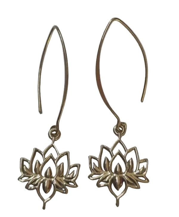 Golden Lotus Marquise Drop Earrings Earrings Ombak