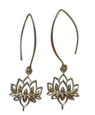 Golden Lotus Marquise Drop Earrings Earrings Ombak