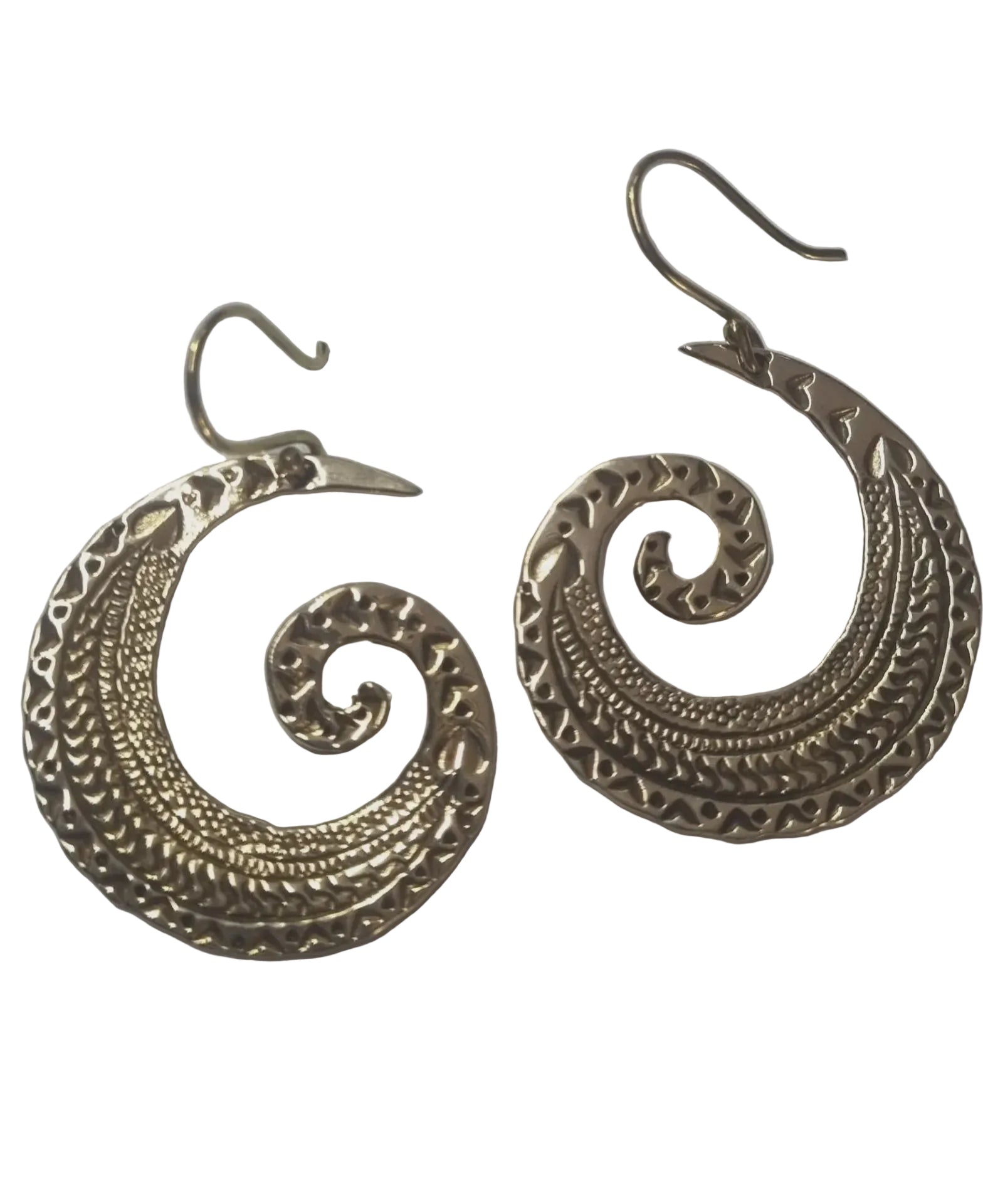 Brass Spiral Boho Earrings Earrings Ombak