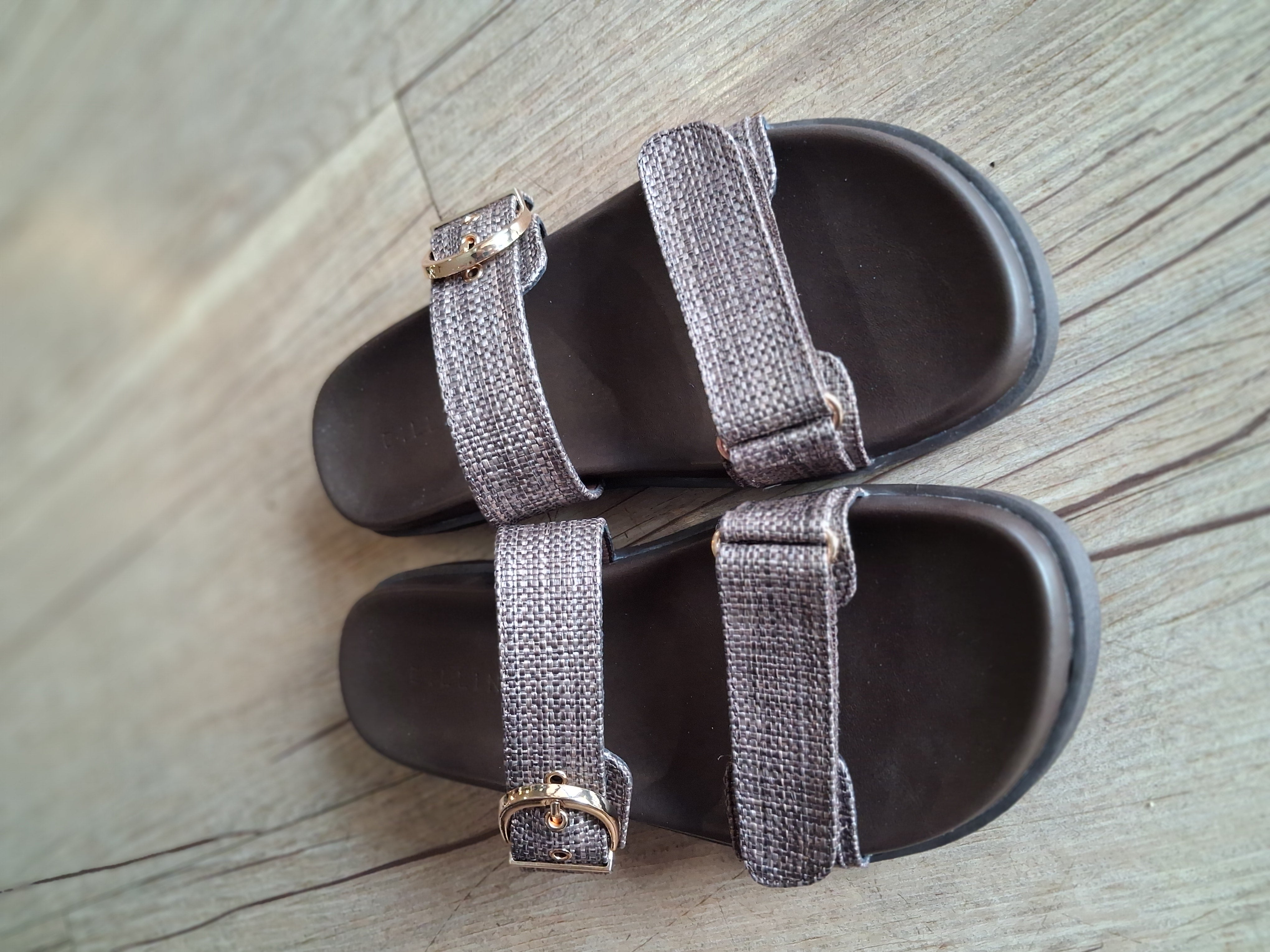 Aggie Chocolate Raffia Shoes Billini