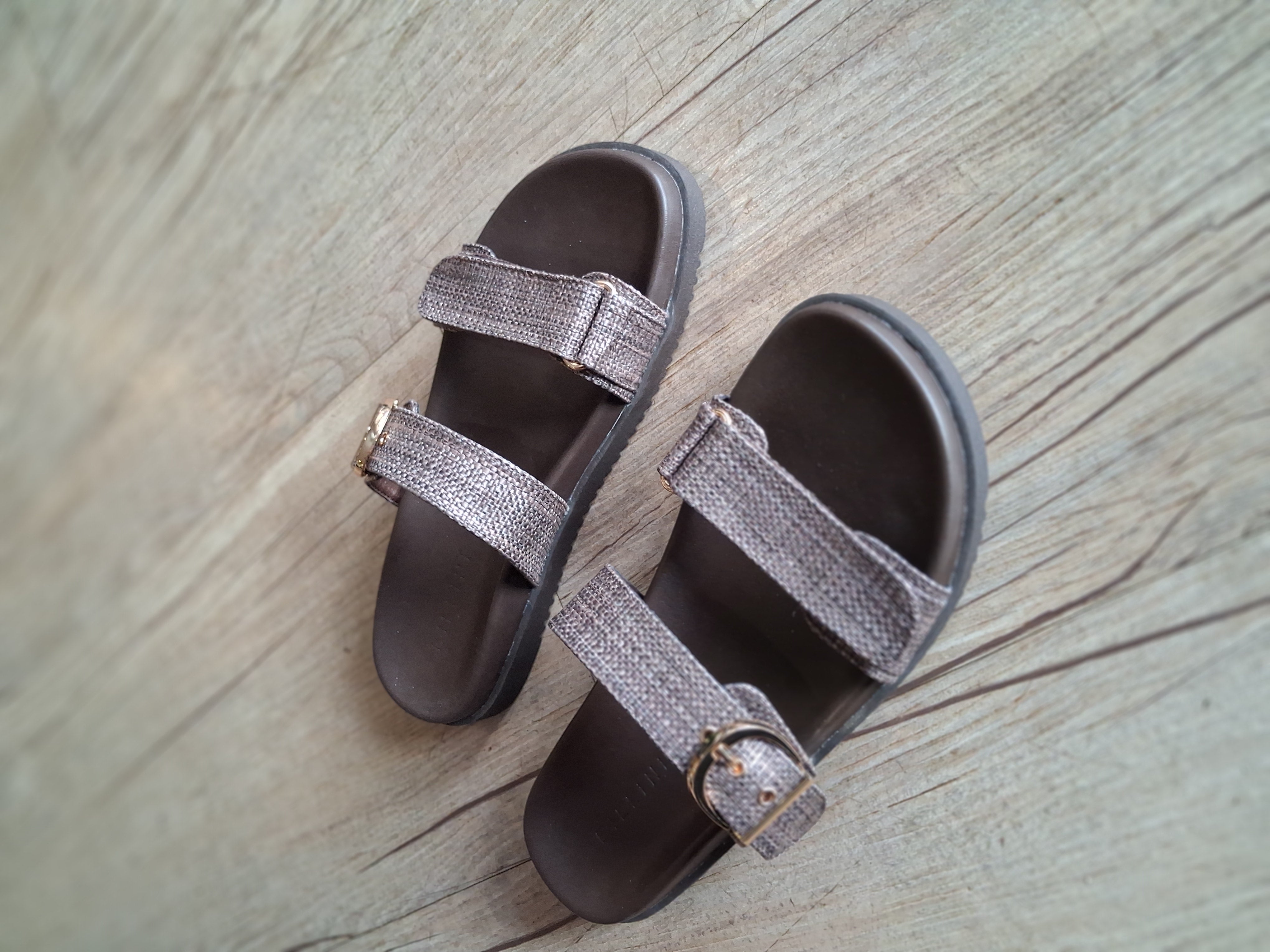 Aggie Chocolate Raffia Shoes Billini