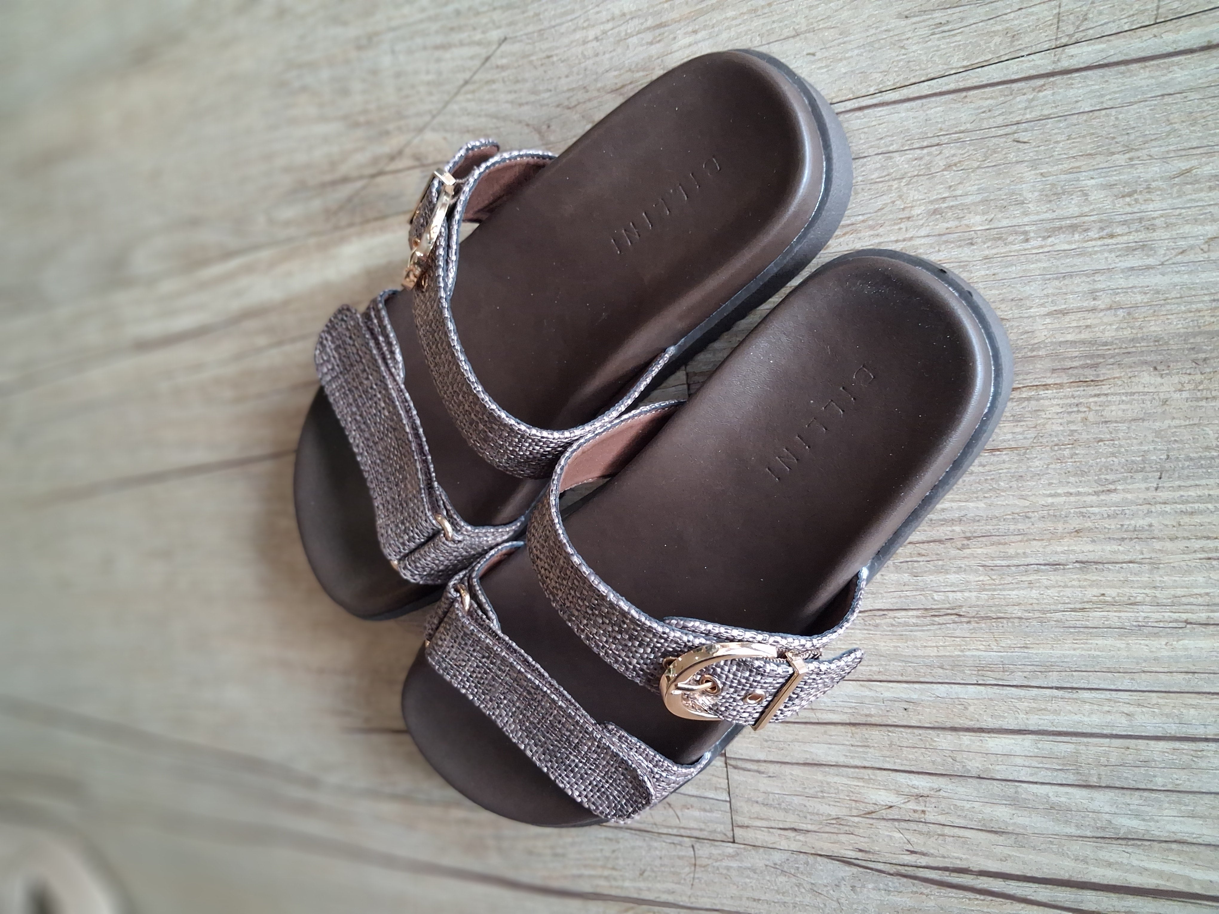 Aggie Chocolate Raffia Shoes Billini