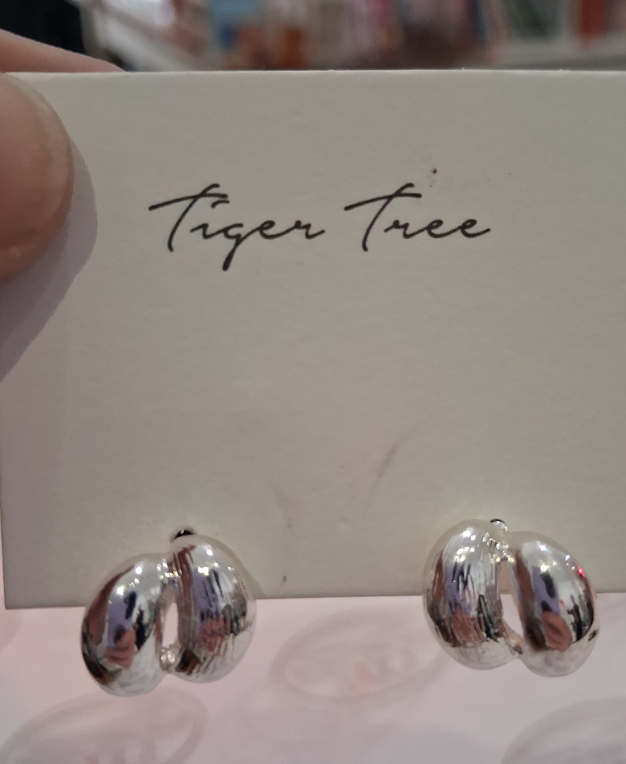 Tiger Tree Earrings Silver Stud Earrings Tiger Tree