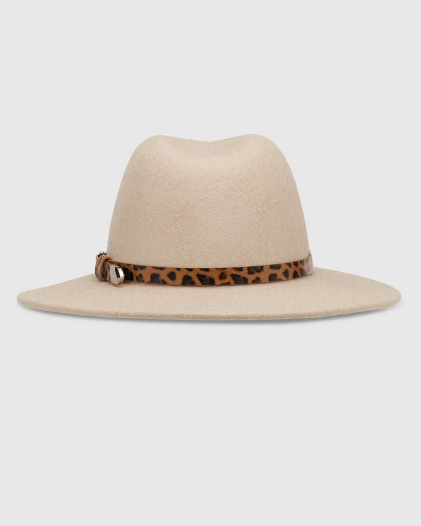 Louenhide Montego Hat Mouse Felt With Leopard Trim - Global Free Style
