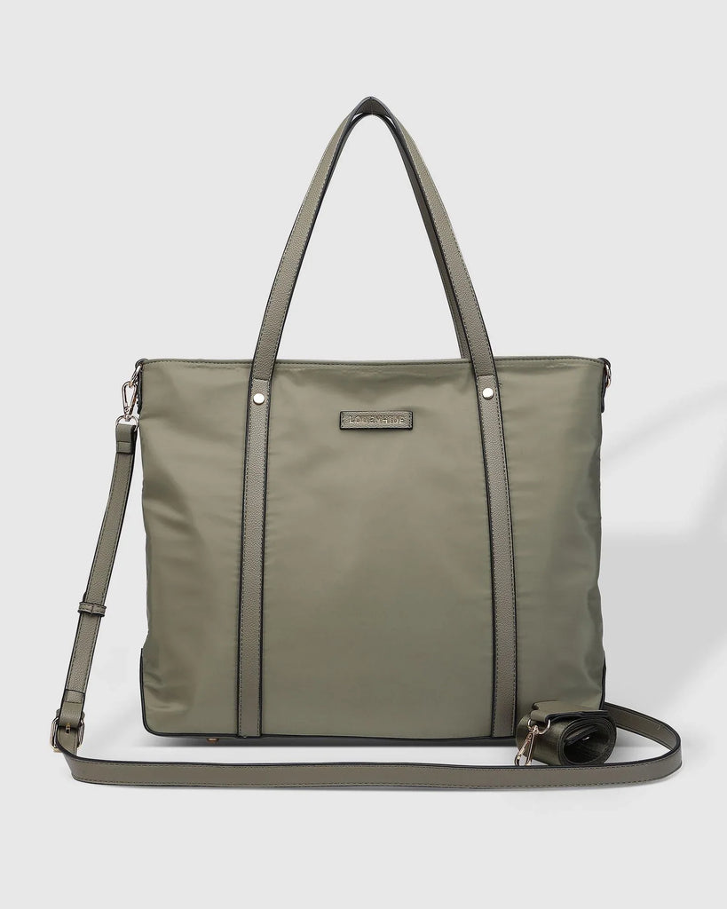 Nora Nylon Tote Bag Khaki Bags and Purses Louenhide   