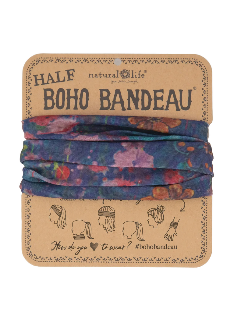 Boho Bandeau Half Watercolour Ind Floral Bandeau Natural Life   