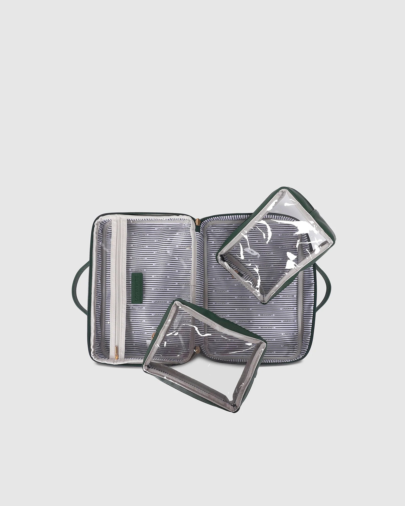 Georgie Cosmetic Case Forest Green Bags and Purses Louenhide