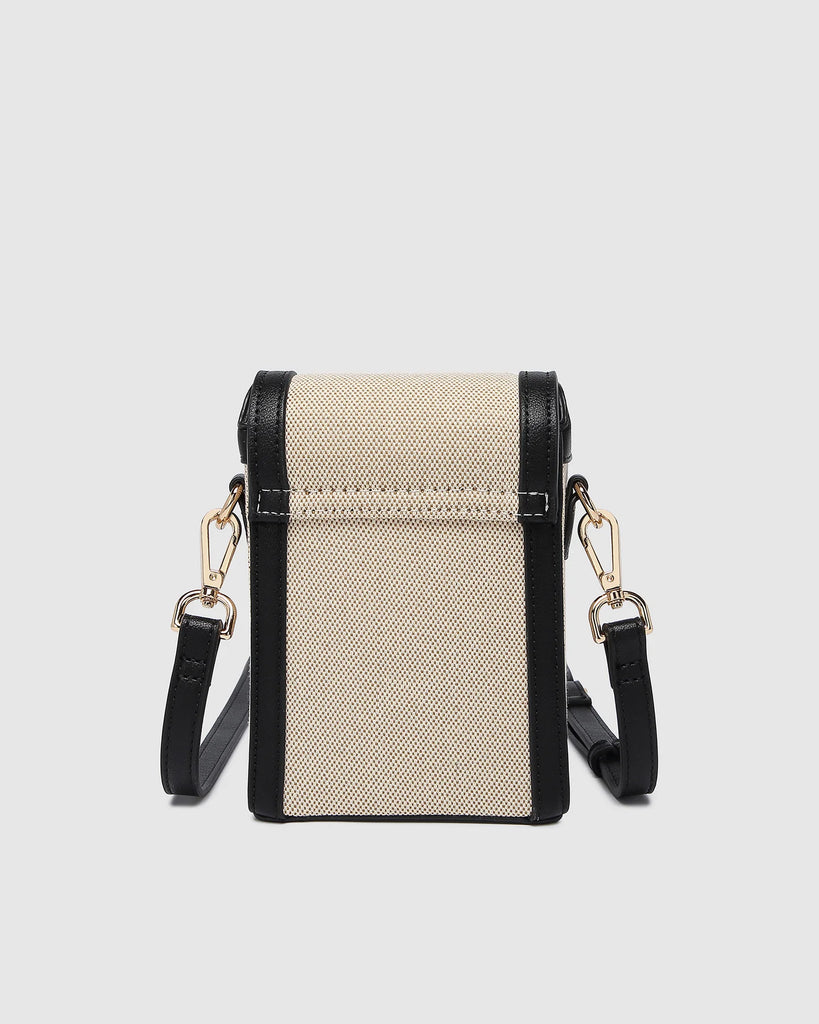 Yoko Canvas Phone Bag Natural Black Bags and Purses Louenhide   