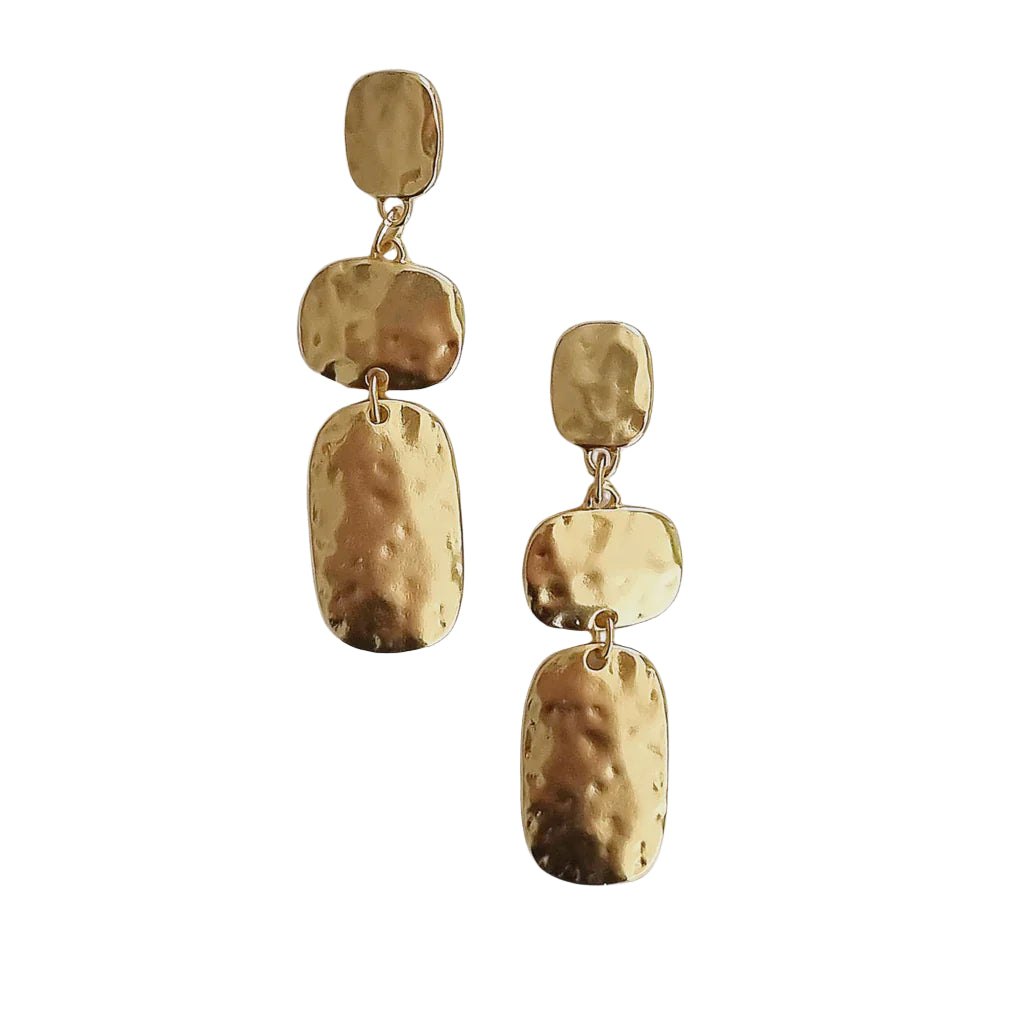 Textured Metal Earring Gold 225120G Earrings Zoda