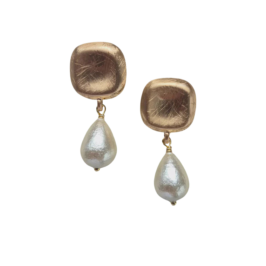 Natural Pearl Earring Gold 228074G Earrings Zoda