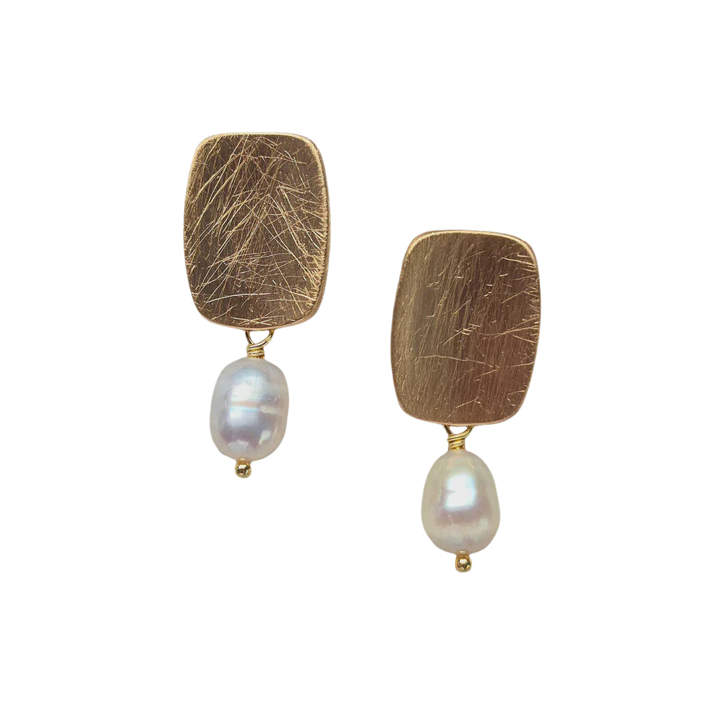 Natural Pearl Earring Gold 228077G Earrings Zoda