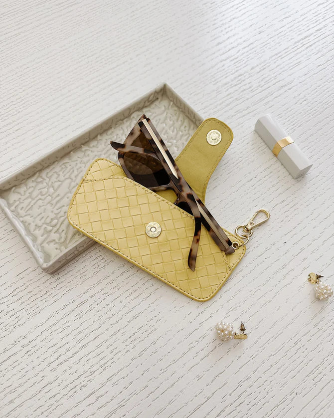 Skittle Sunglass Case Woven Butter Yellow Sunglasses & Glasses Louenhide