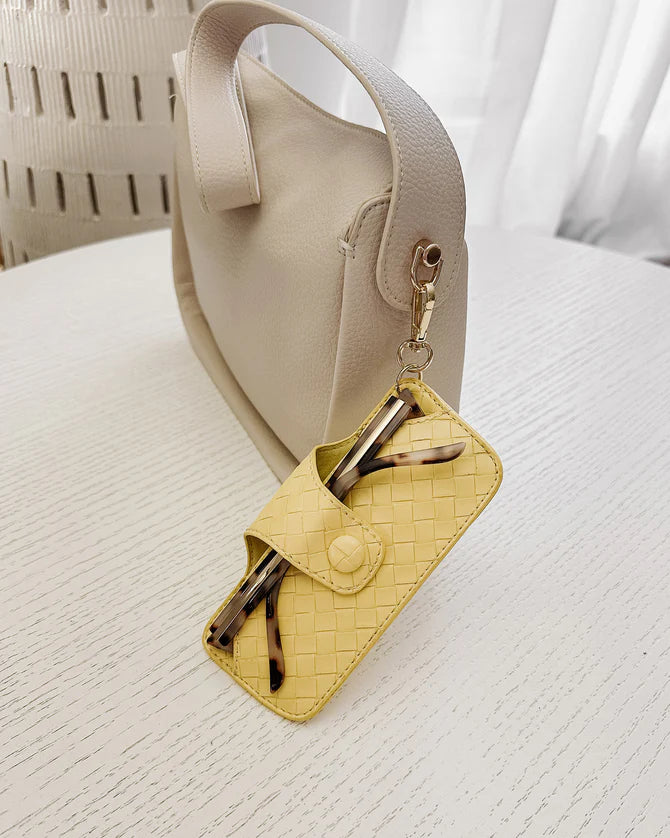 Skittle Sunglass Case Woven Butter Yellow Sunglasses & Glasses Louenhide