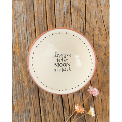 Tiny Trinket Dish Terra Cotta Love You To Moon - Global Free Style