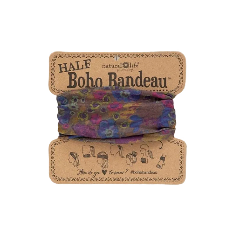 Boho Bandeau Half Grey Dusty Floral Bandeau Natural Life
