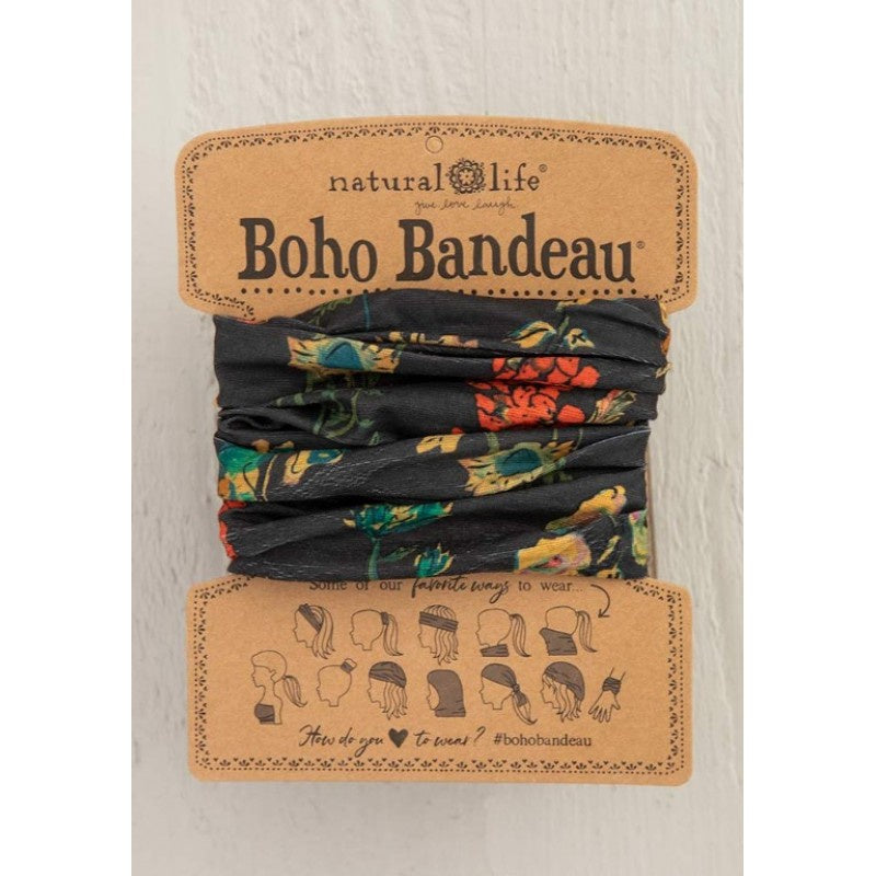 Boho Bandeau Charcoal Floral Bandeau Natural Life