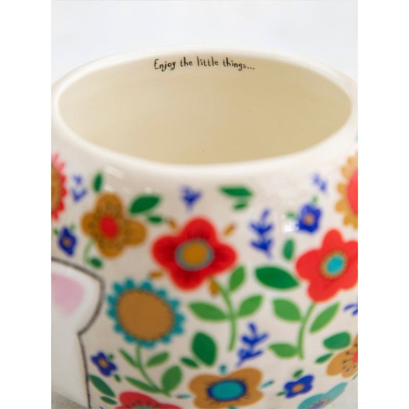 Folk Mug Floral Hedgehog Gifts and Accessories Natural Life   