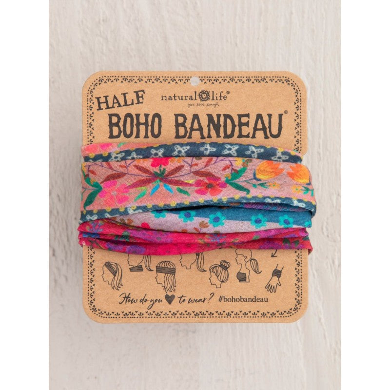 Boho Bandeau Half Pink/Blue Border Bandeau Natural Life   