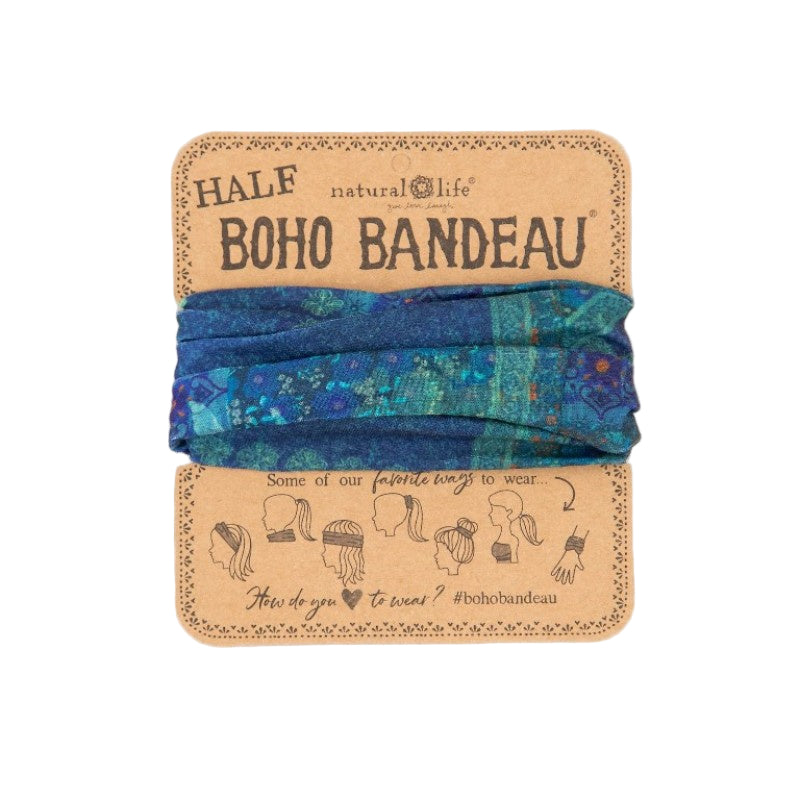 Boho Bandeau Half Indigo Patchwork Bandeau Natural Life
