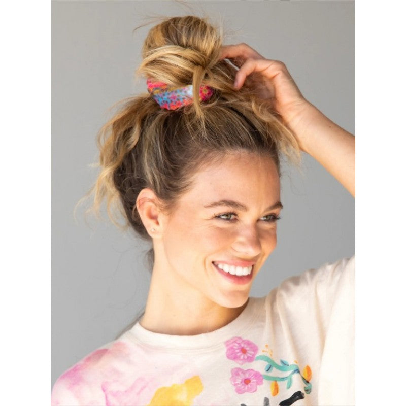 Hideaway Scrunchie Folk Flower Patchwork Hair Natural Life   