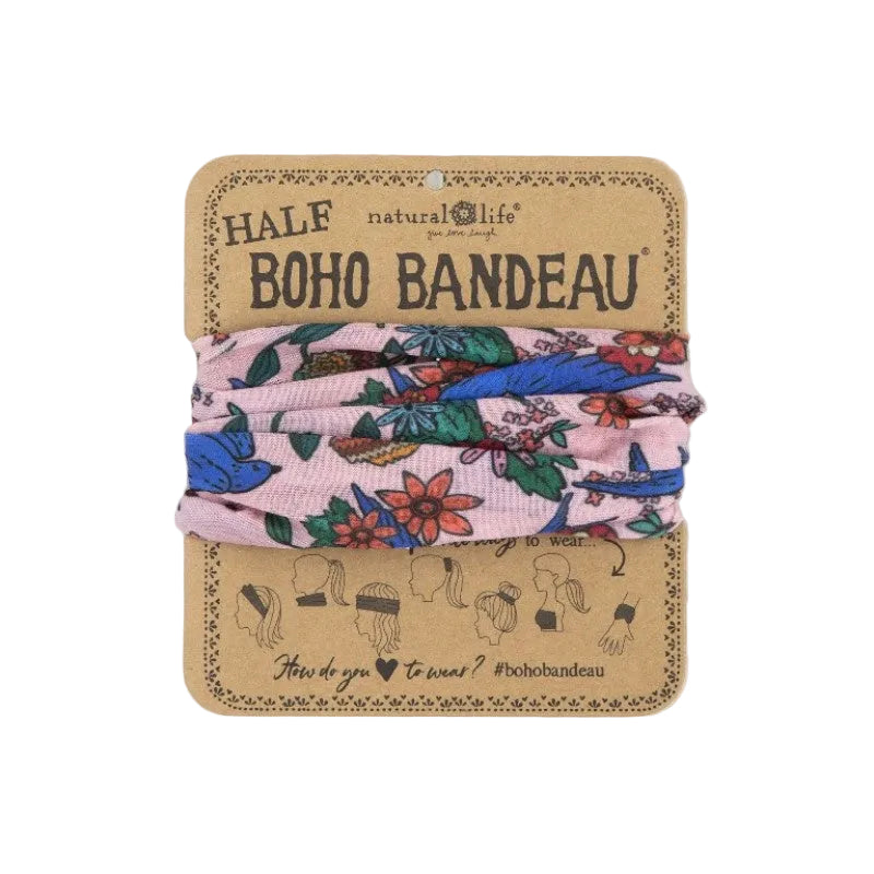 Boho Bandeau Half Swallows Light Pink Bandeau Natural Life