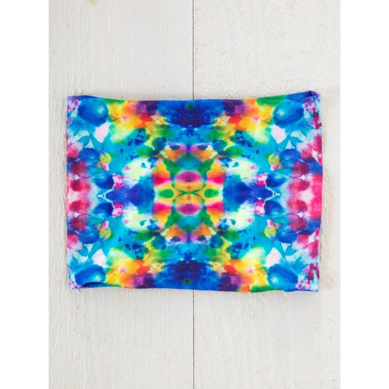 Boho Bandeau Half Blue Rainbow Tie Dye Bandeau Natural Life